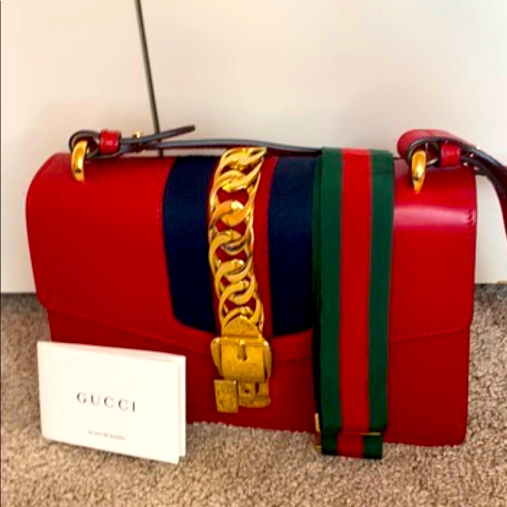 Gucci Sylvia red leather